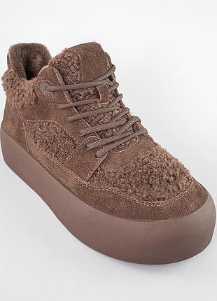 Кеды женские замшевые мех 593373 черные