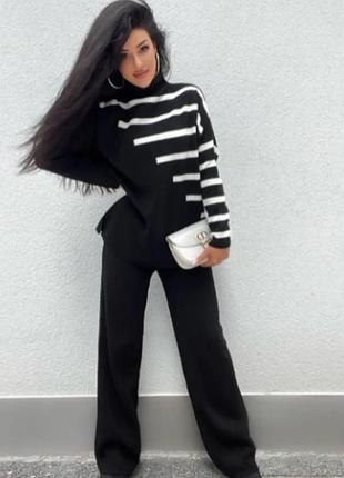 Вязаные брюки палаццо