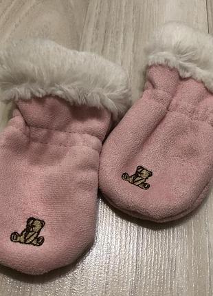 Зимові варежки царапки дряпки рукавиці для новонароджених 0-6міс