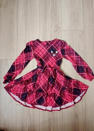 Платье на девочку 5-6 лет с котиком.