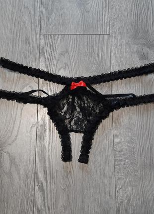Красиві мереживні сексуальні еротичні трусики з відкритим доступом lovehoney