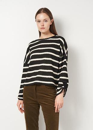 Лонгслів оверсайз у смужку чорно білий primark m l