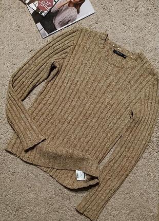 Джемпер в рубчик из смесовой шерсти