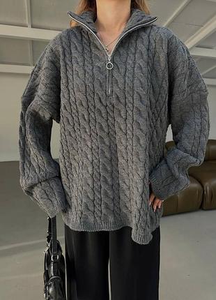 Свитер оверсайз на молнии
