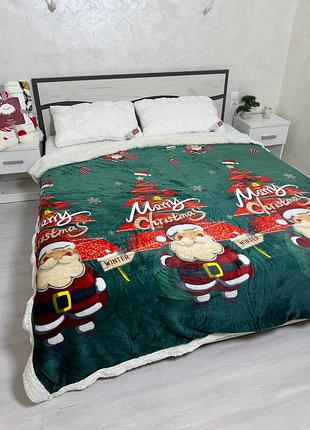 Новогодний плед на овчине 200*230