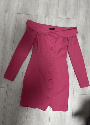 Малинова сукня з відкритими плечима gepur xs