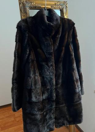 Норкова шуба темно-коричневий колір трансформер розмір 40 на s/m
