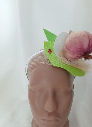 Обруч к карнавальному костюму чеснок чеснок чесночек ободок чесночный праздник осени урожая