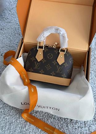 Кожаная коричневая сумка маленькая женская сумка nano alma bag