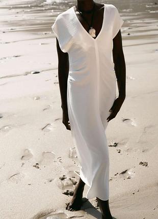 Струящееся платье со сборками от zara, размер м❤️