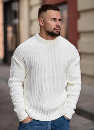 Чоловічий светр білий теплий 2