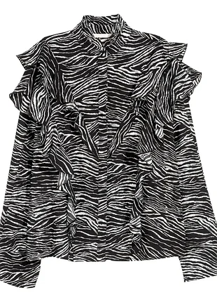 Трендова блуза зебра волани рюши