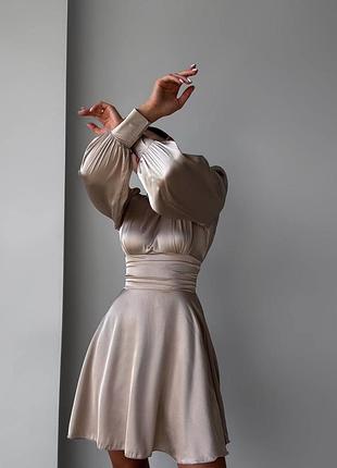 Красивое шелковое платье am-043