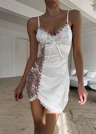 Мини платье пенью вышивка цветочная цветы сеточка
