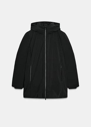 Стьобана куртка пуховик з капюшоном water repellent windproof zara