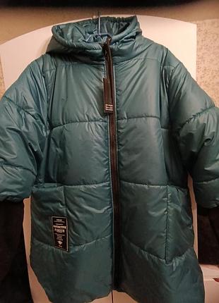 Новая пуховик курточка р.62