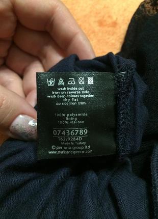 Per una marks & spencer m&s темно-синє сітчасте сукню з чорним мереживом гипюровым7 фото