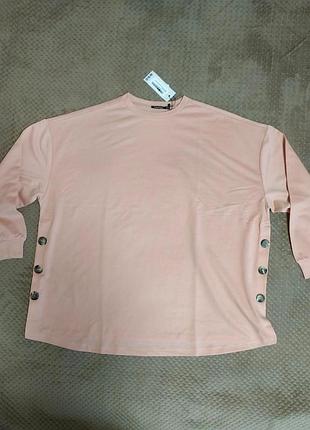 Стильний светр boohoo (новий) для годування — зручні ґудзики з боків | ніжний рожевий колір | розмір l