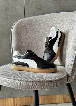 Кроссовки женские черные белые из эко кожи осенние весенние