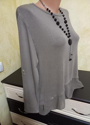 Женский свитерик-блузка 100% вискоза цвет хаки m-l