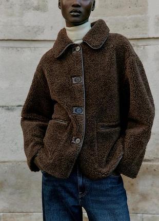 Двостороннє пальто дублянка zara