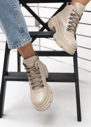 Черевики жіночі rone sony-5 бежеві (зима шкіра натуральна)