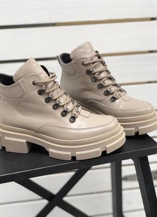 Черевики жіночі rone sony-5 бежеві (зима шкіра натуральна)