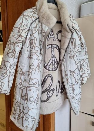 Двухсторонняя куртка пальто натуральный мех