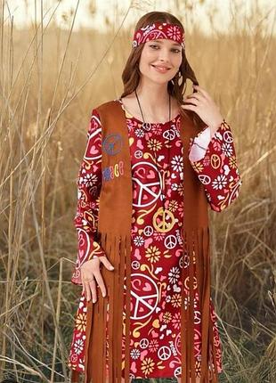 Винтажное женское платье хипи