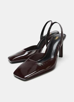 Открытые туфли из кожи zara