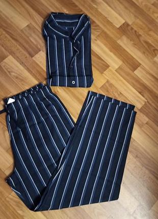 Очень красивая пижама размер xl мужская пижама в полоску 100% хлопок