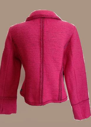 Теплый пиджак / жакет /курточка валяная шерсть темно-розовый, didi, 42 фото