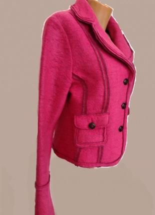 Теплый пиджак / жакет /курточка валяная шерсть темно-розовый, didi, 43 фото