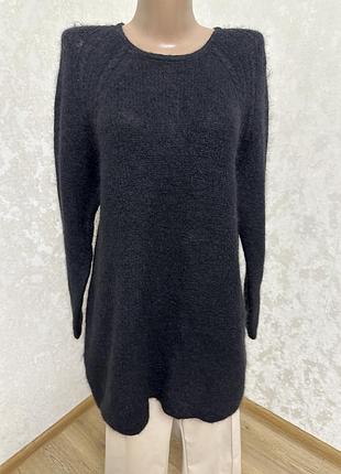 Пухнастий  подовжений вільний светр, джемпер з мохером