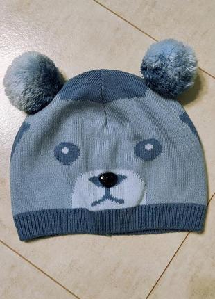 Шапочка на мальчика с ушками