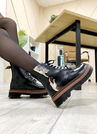 Ботинки женские с мехом мартенс dr martens