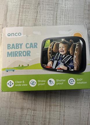 Автомобільне дзеркало onco baby для заднього сидіння - ударостійке, чіткий широкий огляд, стійке до тремтіння