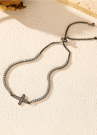 Стильный теннисный браслет "крест"