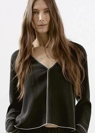 Сорочка з контрастною стрічкою massimo dutti