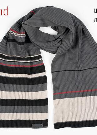 Шарф в'язаний timberland шалик теплий сірий чоловічий