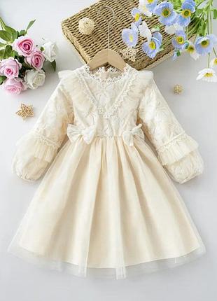 Винтажное платье с бантеками, на девочку 4-5 лет, 5-6 лет