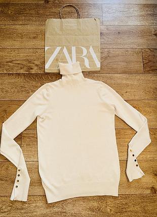 Zara молочный базовый гольф,водолазка !оригинал