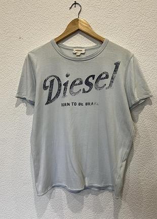 Жіноча базова блакитна футболка дізель diesel