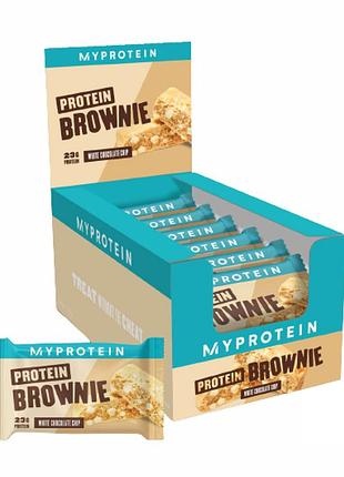 Протеїновий батончик protein brownie - 12x75g white chocolate