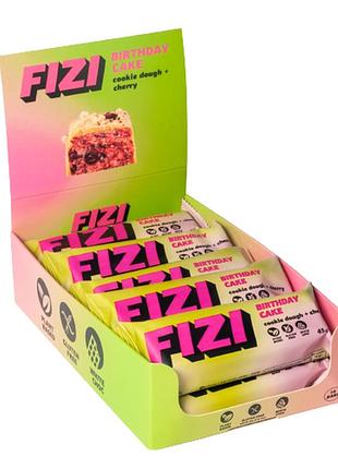 Протеїновий батончик fizi protein bar box 10x45g cookie dough + chery