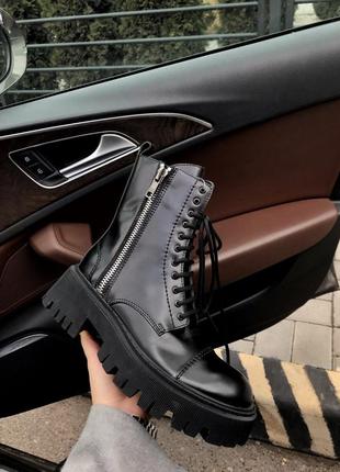 🖤🍁🖤tractor boot black premium🖤🍁🖤женские высокие черные ботинки весна-осень премиум2 фото