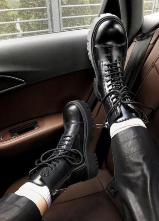 🖤🍁🖤tractor boot black premium🖤🍁🖤женские высокие черные ботинки весна-осень премиум9 фото