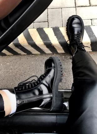 🖤🍁🖤tractor boot black premium🖤🍁🖤женские высокие черные ботинки весна-осень премиум10 фото