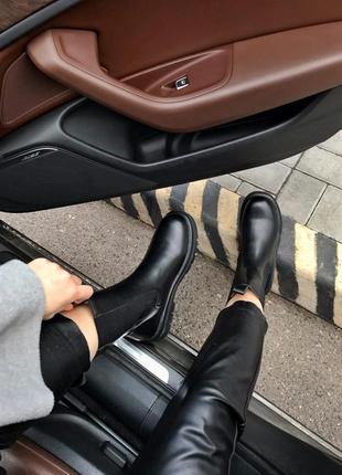 Ботинки зимние женские с мехом, botega veneta boots black