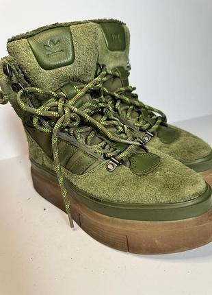 Черевики жіночі adidas ivy park sleek boots хакі замша